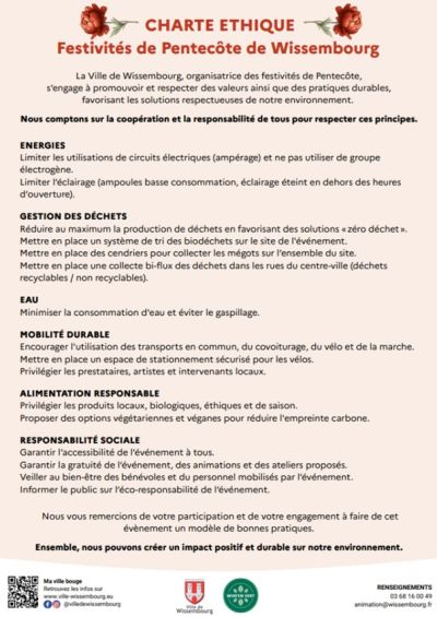 Charte Ethique Festivités de Pentecôte 2025